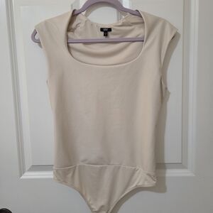 Express Soft Beige Sleeveless Bodysuit